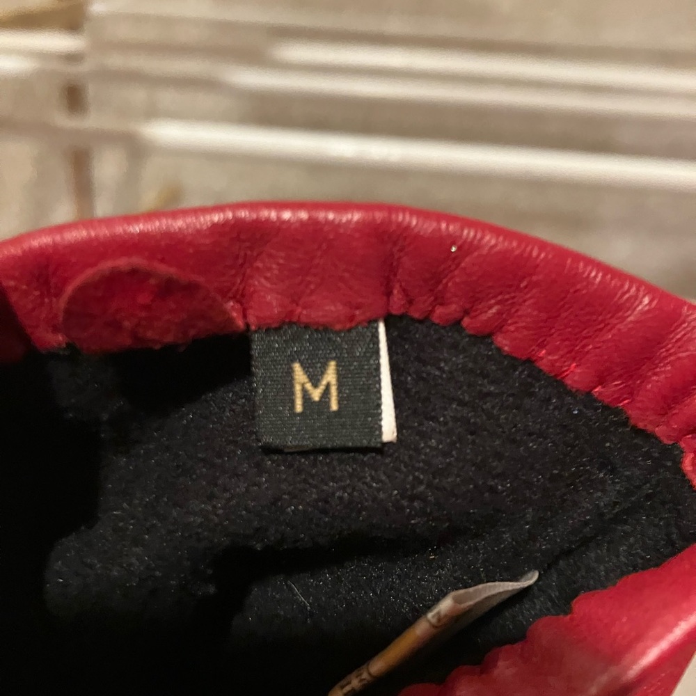 EUC red leather gloves